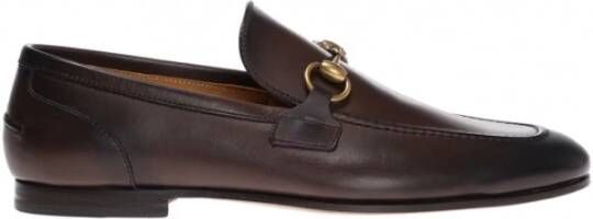Gucci Donkerbruine Leren Loafers Brown Heren