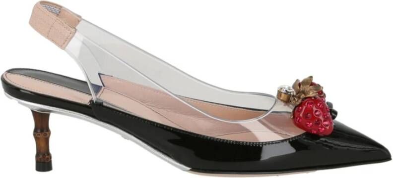 Gucci Eleanor Strawberry Plexi Heel Zwart Dames