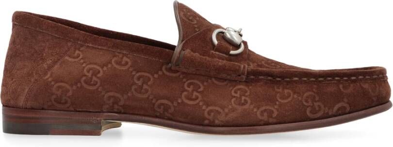 Gucci GG-motief Horsebit Suède Loafers