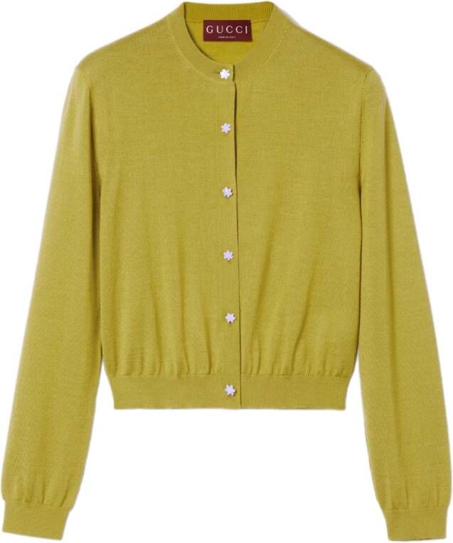 Gucci Groene Bloemtrui met Ribboord