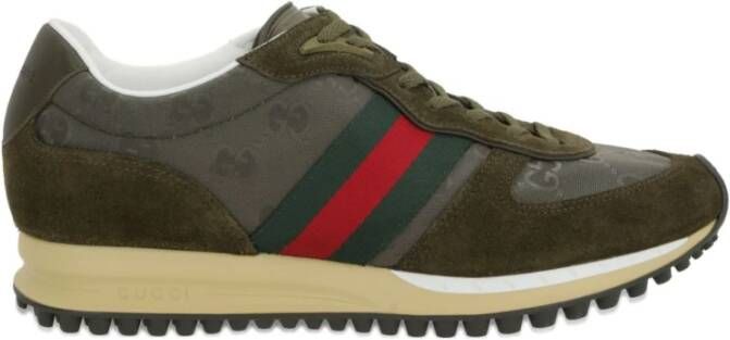 Gucci Groene Sneakers met Webdetail
