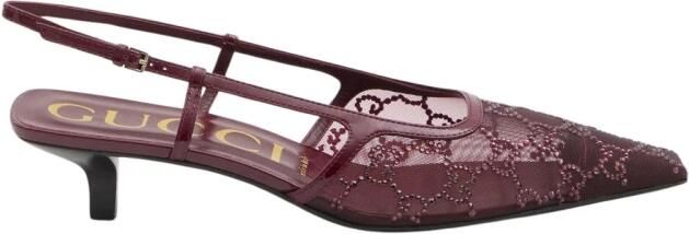 Gucci Crystal-Embellished Mesh Slingback Pumps