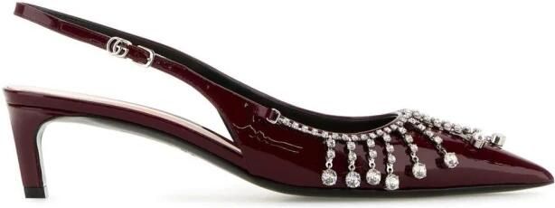 Gucci Crystal Embellished Pointed Toe Slingback Pumps