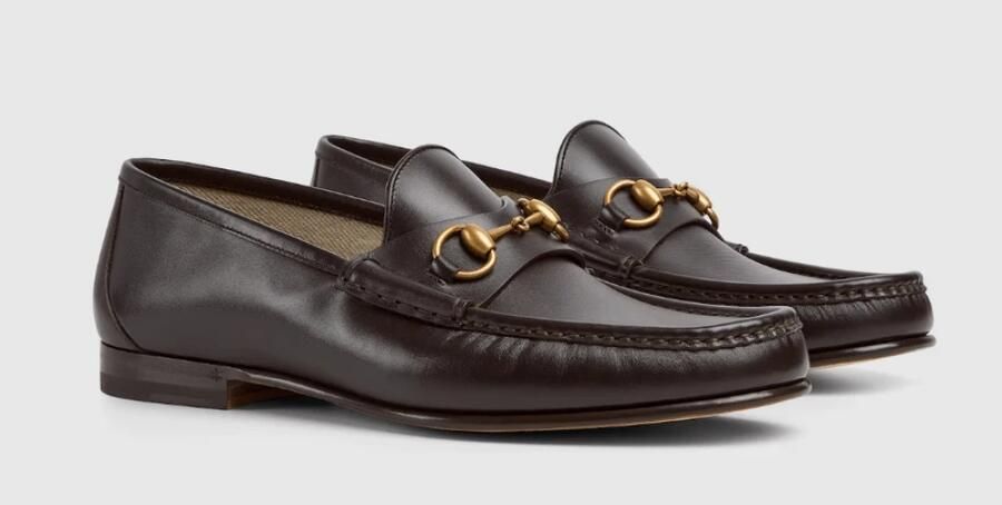 Gucci Donkerbruine Leren Horsebit Loafers