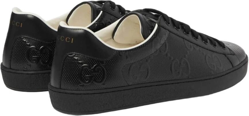 Gucci Geëmbosseerde Zwarte Sneakers - Foto 3