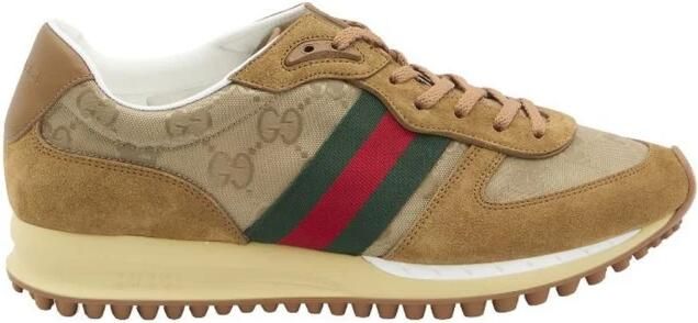 Gucci GG Canvas and Suede Runner Sneakers