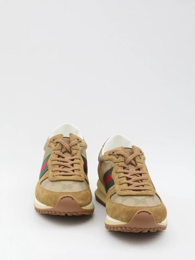 Gucci GG Canvas and Suede Runner Sneakers - Foto 2