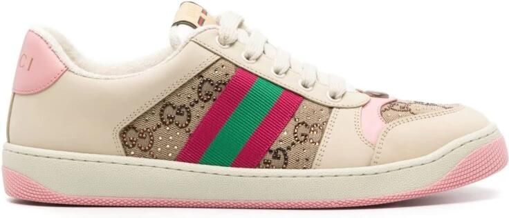 Gucci Kristalversierde GG Screener Sneakers Pink Dames