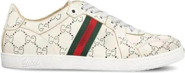 Gucci GG Web Stripe Leather Sneakers