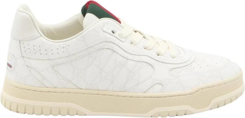 Gucci Leren Low-Top Sneakers met Web Detail
