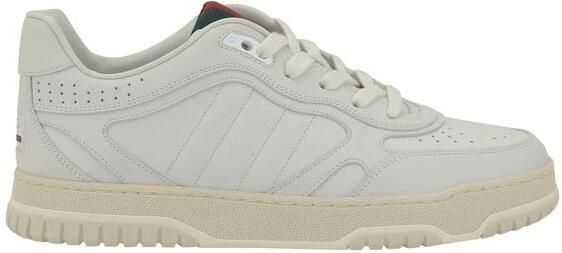 Gucci Leren Sneakers met Logo Print en Geperforeerde Neus