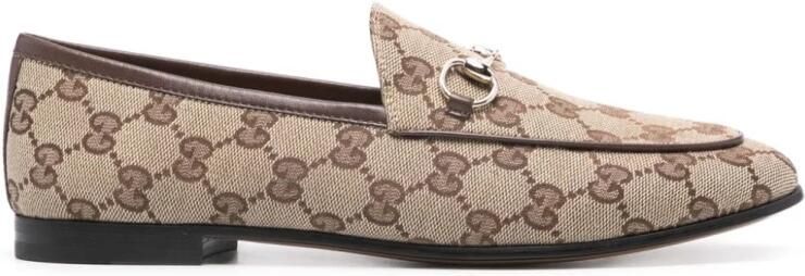 Gucci Platte schoenen Beige Canvas Instapper Beige Dames