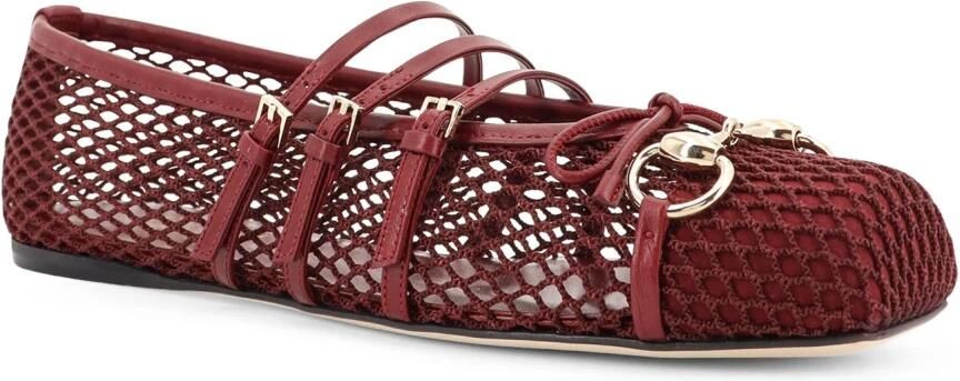 Gucci Mesh Vierkante Neus Leren Band Schoenen