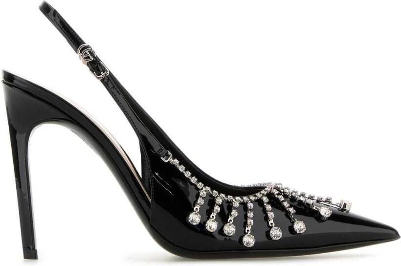 Gucci Pumps met slingback van lakleer met spitse neus en kristallen