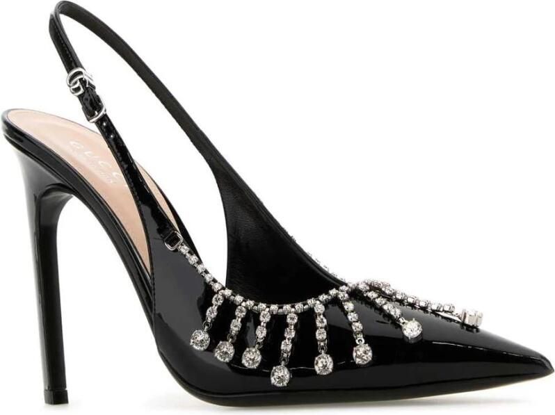 Gucci Pumps met slingback van lakleer met spitse neus en kristallen - Foto 2