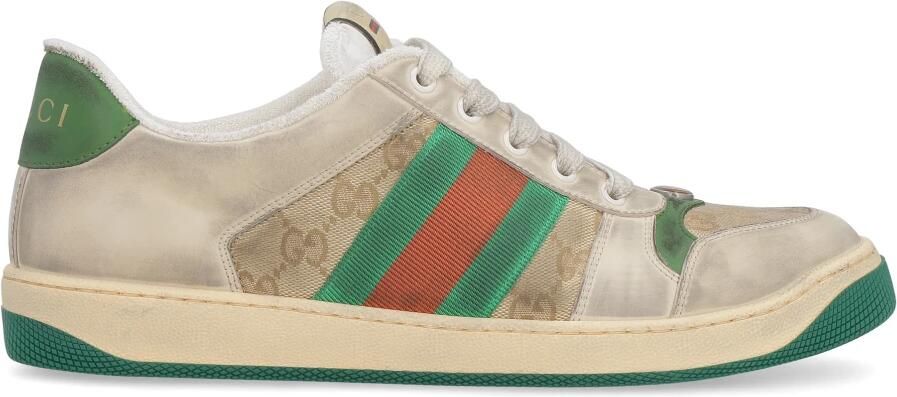 Gucci Screener sneaker met leren details en logoprint