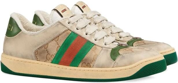 Gucci Beige Sneakers met 1 2 inch hak - Foto 4