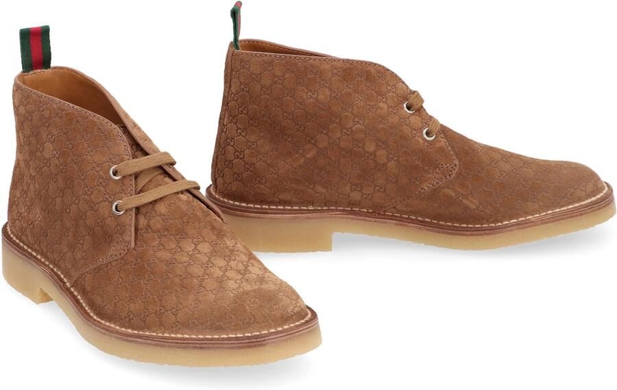 Gucci Suède Enkellaarzen met GG Motief