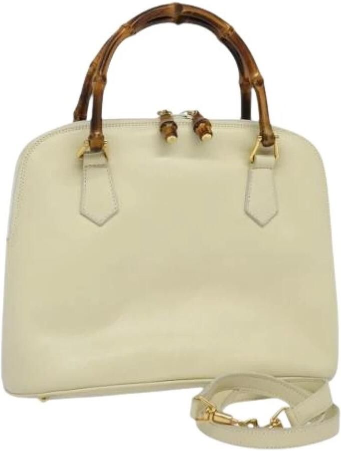 Gucci Vintage Pre-owned Bamboo 2-Way Leren Handtas