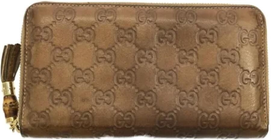 Gucci Vintage Pre-owned Bamboo 308281 Lange portemonnee (bi-fold)