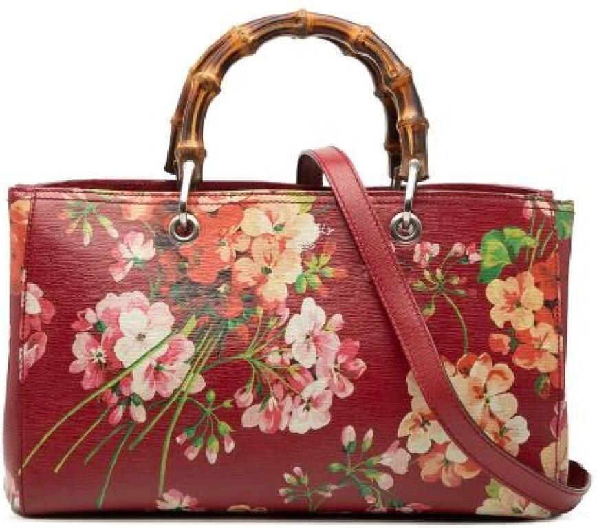 Gucci Vintage Pre-owned Bamboo Flower Leren 2way tas