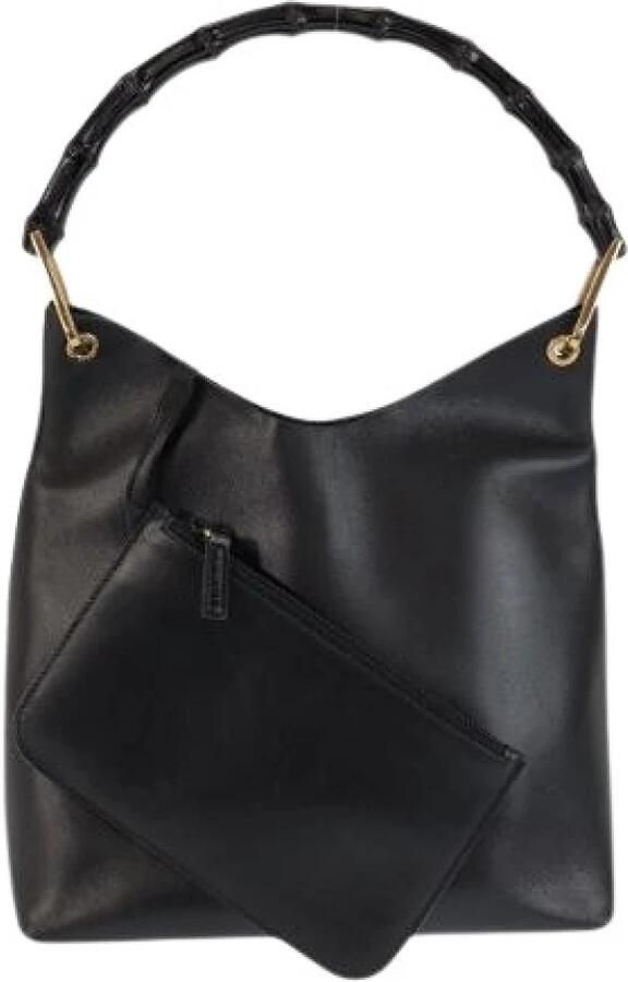 Gucci Vintage Pre-owned Bamboo Leather 2way Schoudertas Handtas