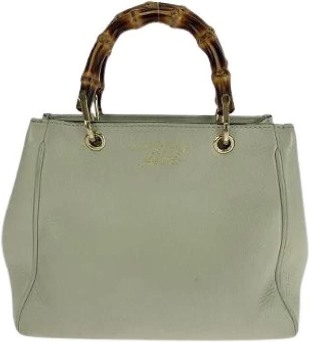 Gucci Vintage Pre-owned Bamboo Leren Handtas
