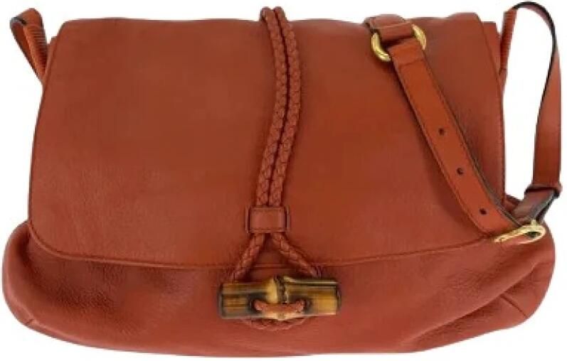 Gucci Vintage Pre-owned Bamboo Leren Schoudertas