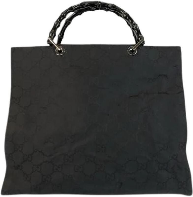 Gucci Vintage Pre-owned Bamboo Nylon Handtas
