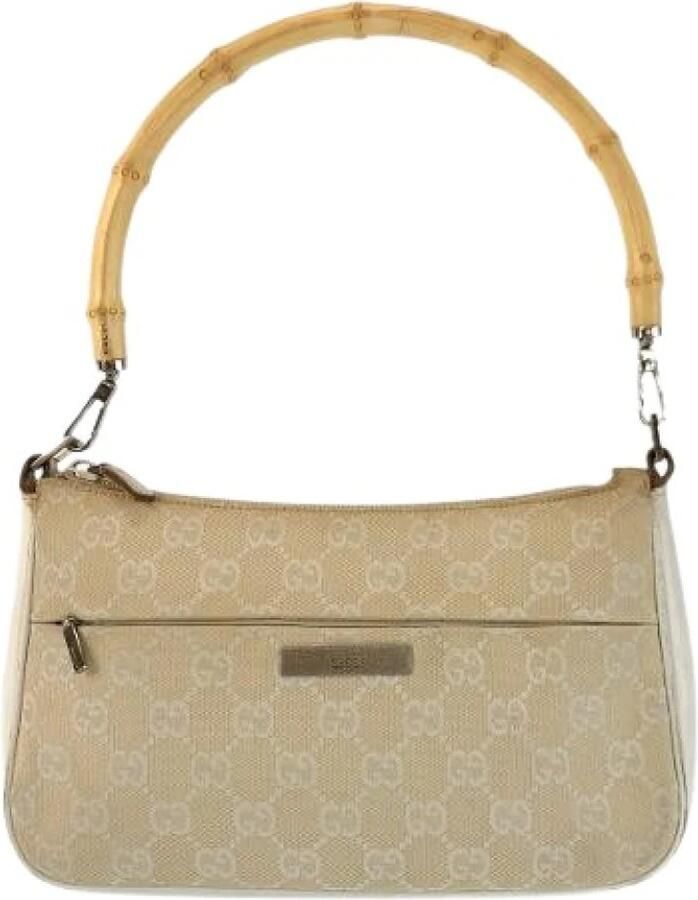 Gucci Vintage Pre-owned GG Canvas Bamboo Handtas