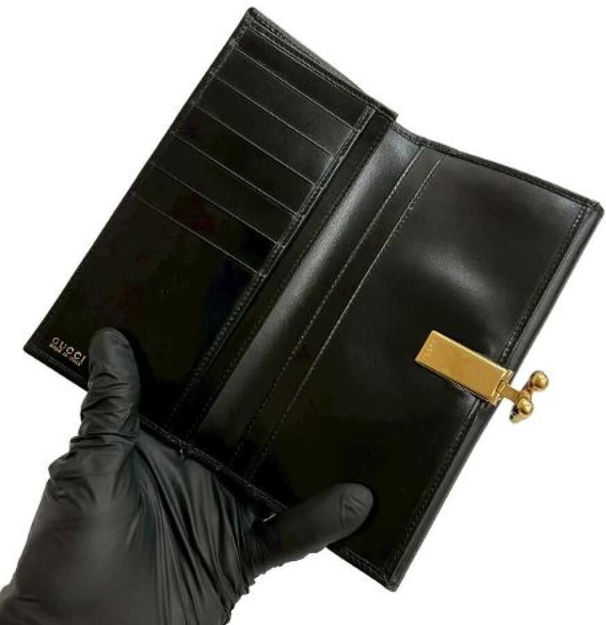 Gucci Vintage Pre-owned Horseshoe Kalfsleer Lange Portemonnee - Foto 2