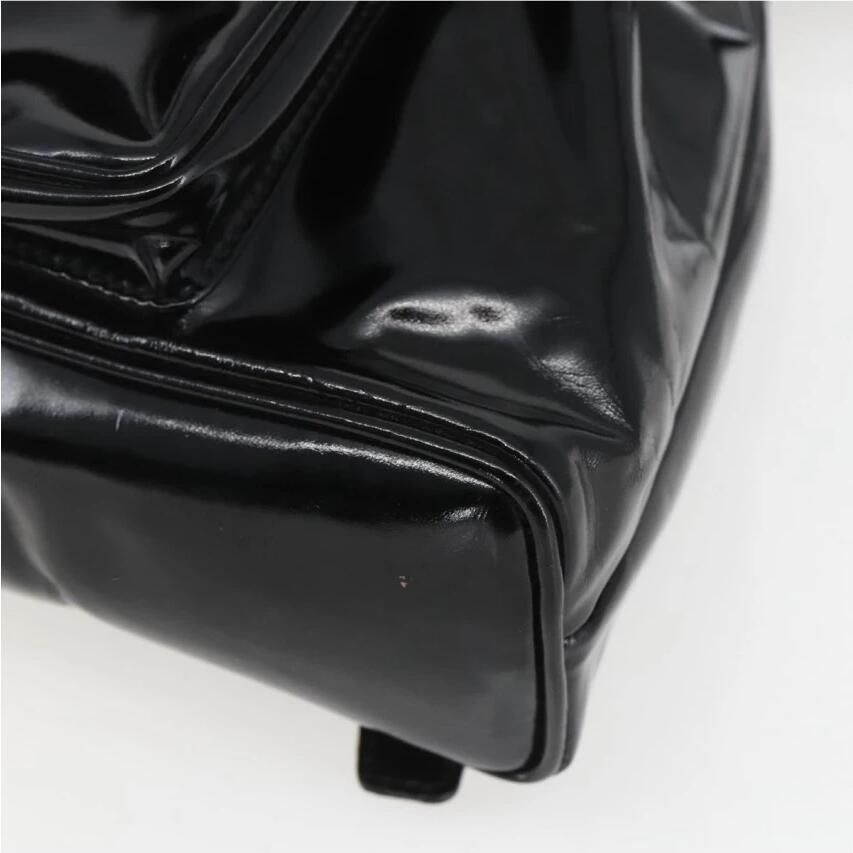 Gucci Vintage Pre-owned Vintage Bamboo Handle Patent Leather Rugzak - Foto 2