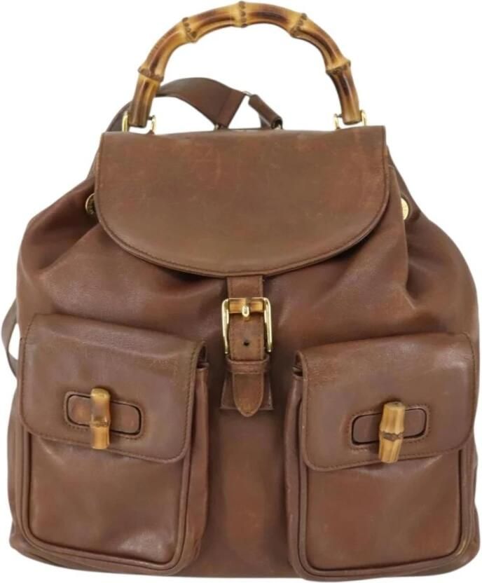 Gucci Vintage Pre-owned Vintage Bamboo Top Handle Rugzak