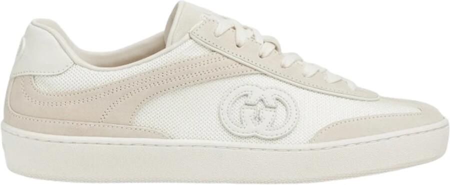 Gucci Witte Veterschoenen met Amandel Teen