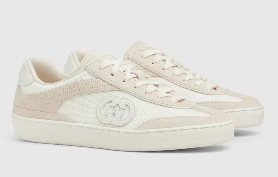 Gucci Witte Veterschoenen met Amandel Teen - Foto 6