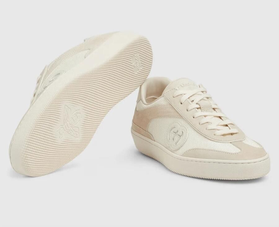 Gucci Witte Veterschoenen met Amandel Teen - Foto 3