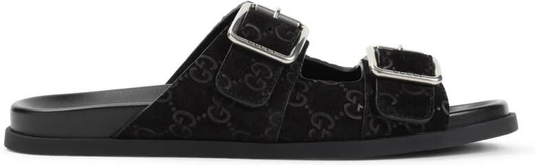 Gucci Zwarte Suède Sandalen voor Mannen