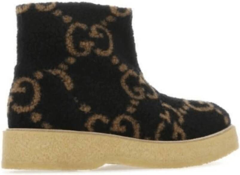 Gucci Heren GG Supreme Faux-Shearling Laarzen Black Heren