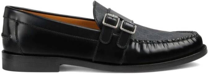 Gucci Klassieke GG Leren Loafer met Gesp Black Heren