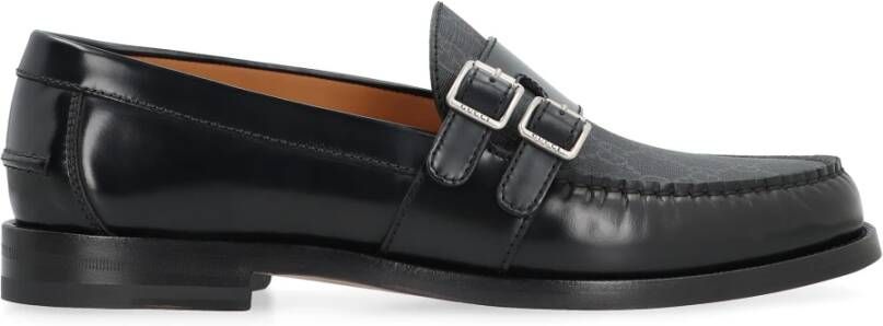 Gucci Klassieke GG Leren Loafer met Gesp Black Heren