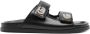Gucci Kristalversierde Zwarte Leren Sandalen - Thumbnail 1