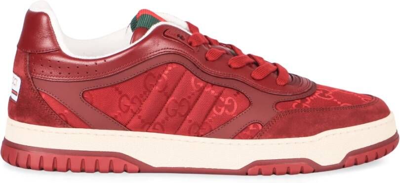 Gucci Lage Re-Web sneakers met suède