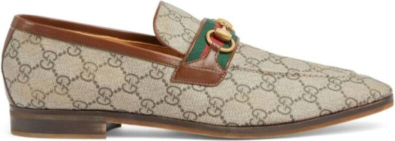 Gucci Monogram Leren Loafers Brown Heren