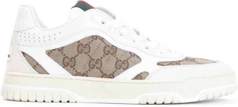 Gucci Gestructureerd Paneel Sneakers BeigeWhite Multicolor Dames