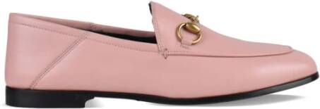 Gucci Poederroze Leren Loafers voor Vrouwen Pink Dames