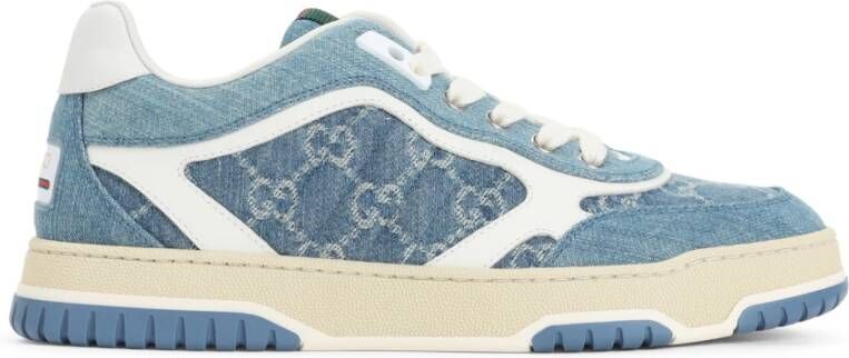 Gucci Re-Web Light Blue Cotton Sneakers