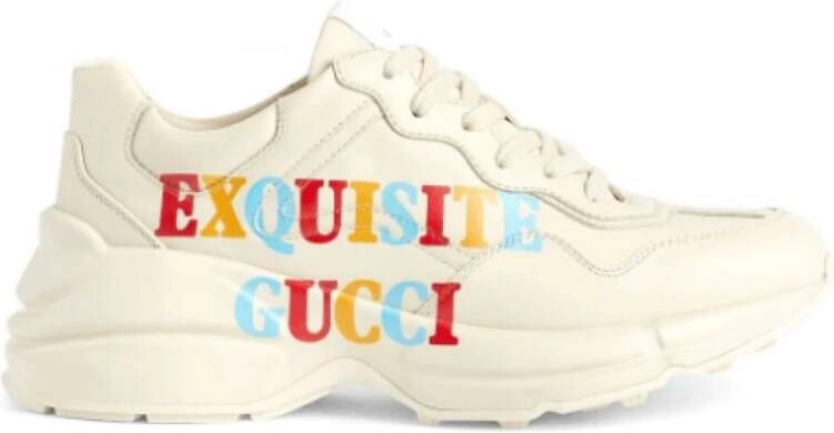 Gucci Rhyton Prachtige lage leren sneakers White Dames
