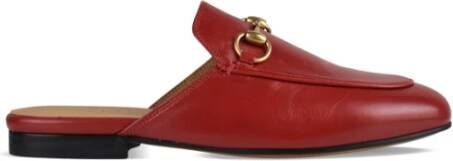 Gucci Rode Leren Princetown Slippers Red Dames