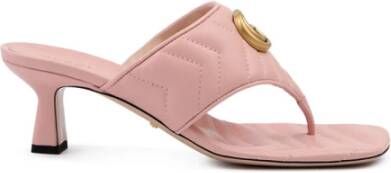 Gucci Roze Nappa Leren Sandalen