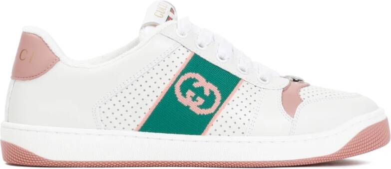 Gucci Screener Sneakers Wit Leer Retrostijl Multicolor Dames